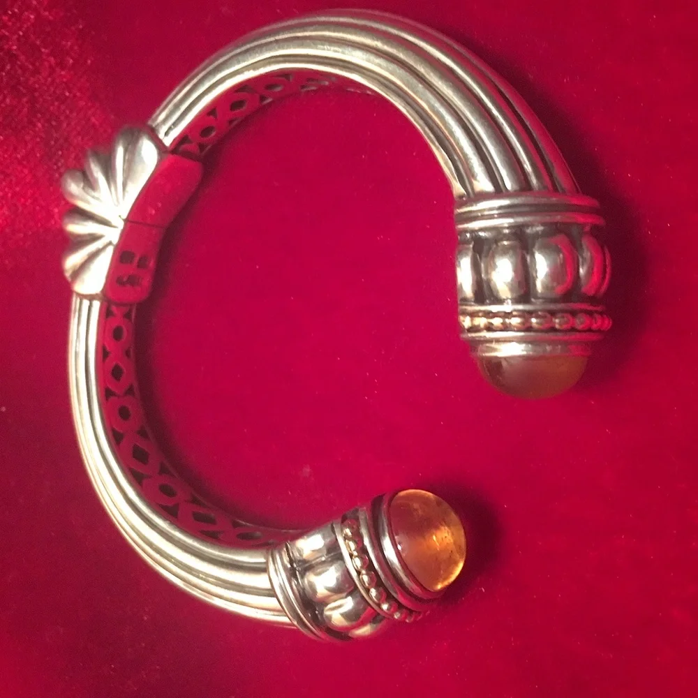 Exquisite Vintage Lagos Cuff** 18k Gold /Sterling/Citrine - Picture 16 of 16